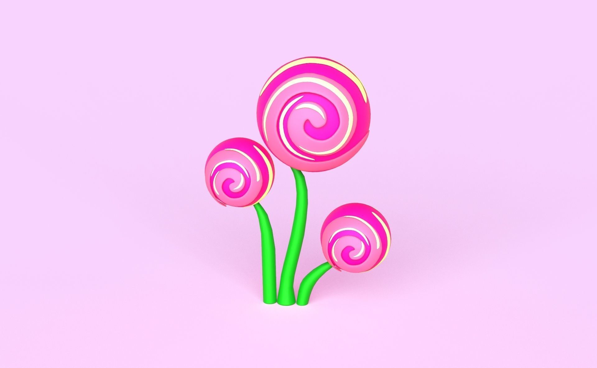 Cartoon Candy Tree 13 Low-poly 3D model_7