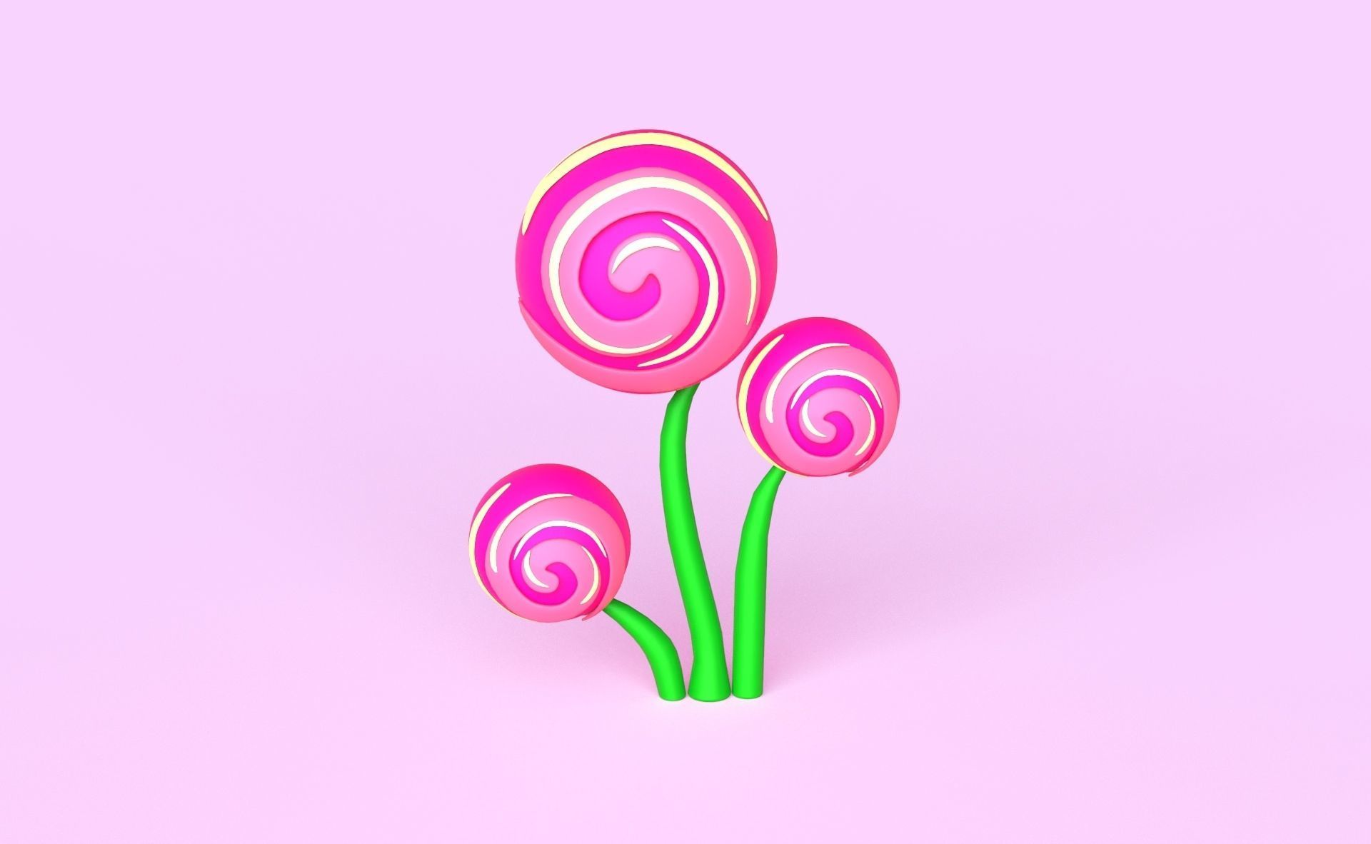 Cartoon Candy Tree 13 Low-poly 3D model_14