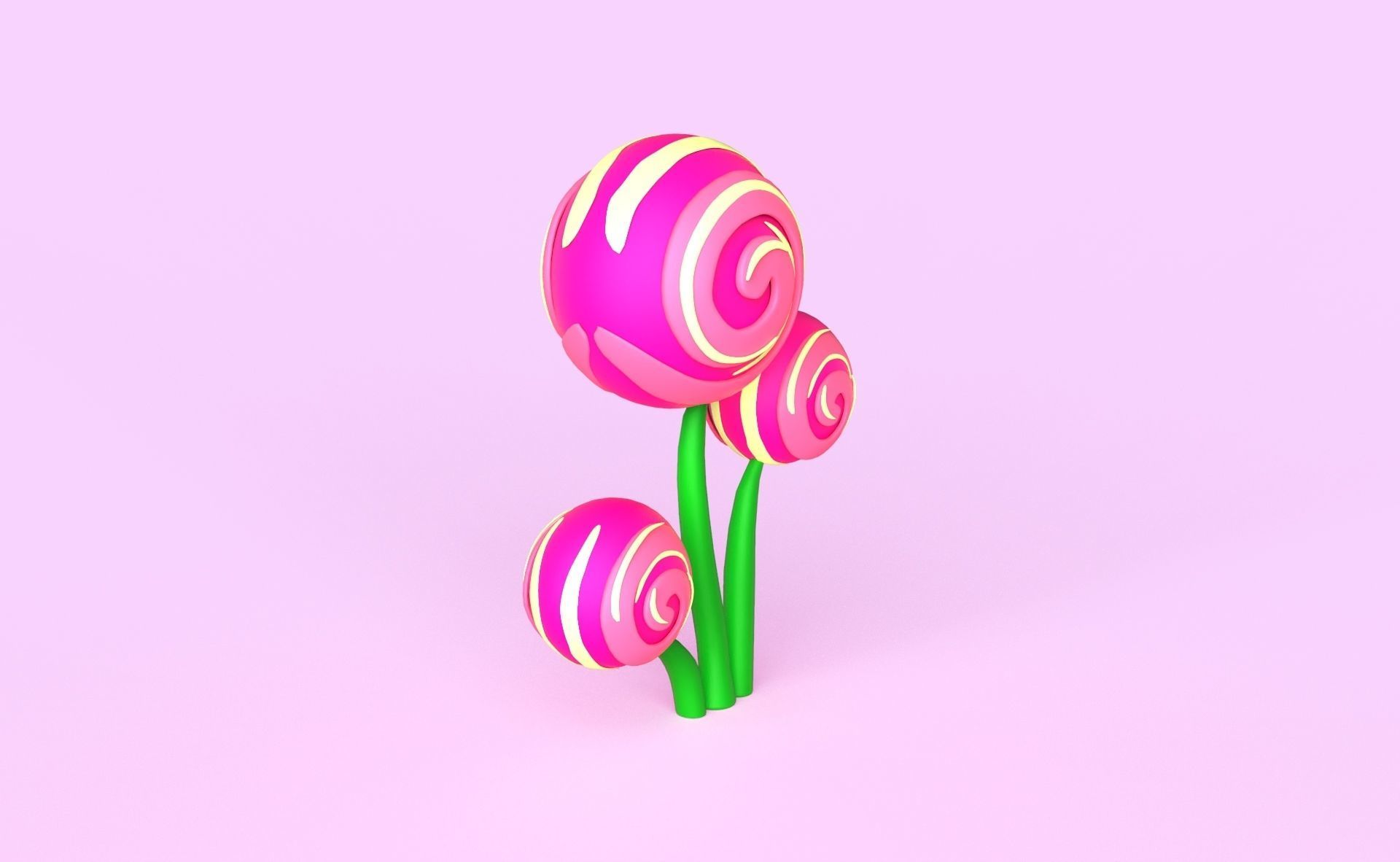 Cartoon Candy Tree 13 Low-poly 3D model_12