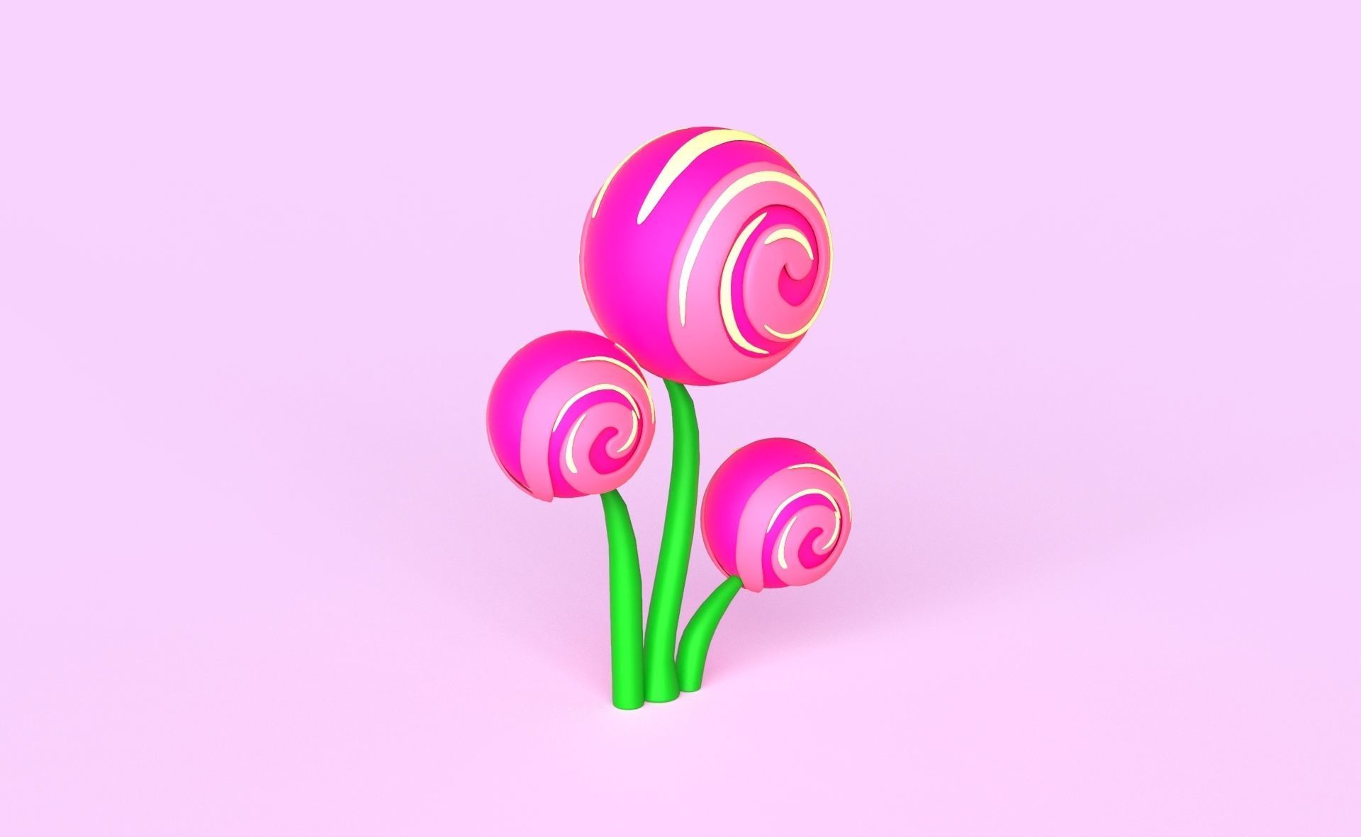 Cartoon Candy Tree 13 Low-poly 3D model_5