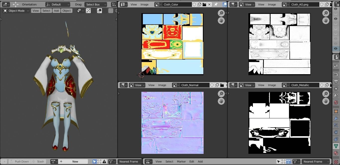 Sorceress of the Elements Game Character Low-poly 3D model_18