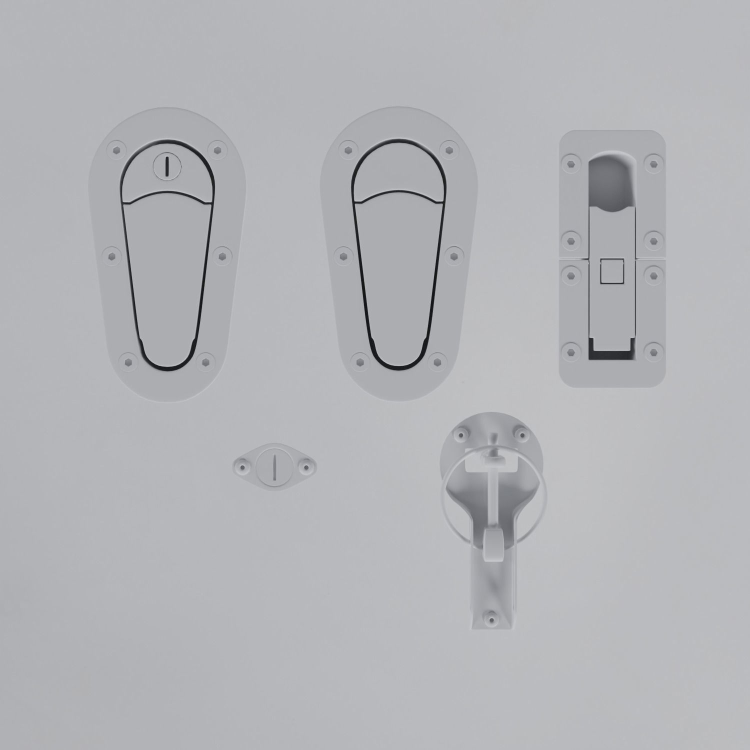 Automotive panel latches 3D model_5