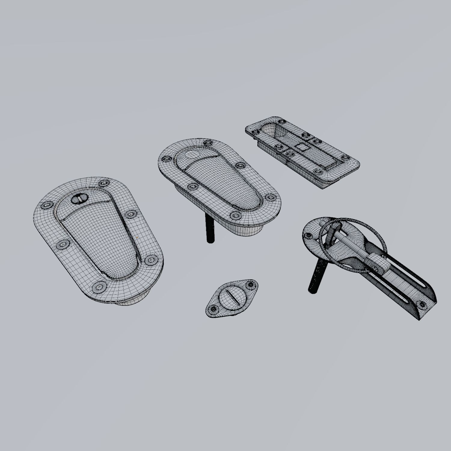 Automotive panel latches 3D model_7