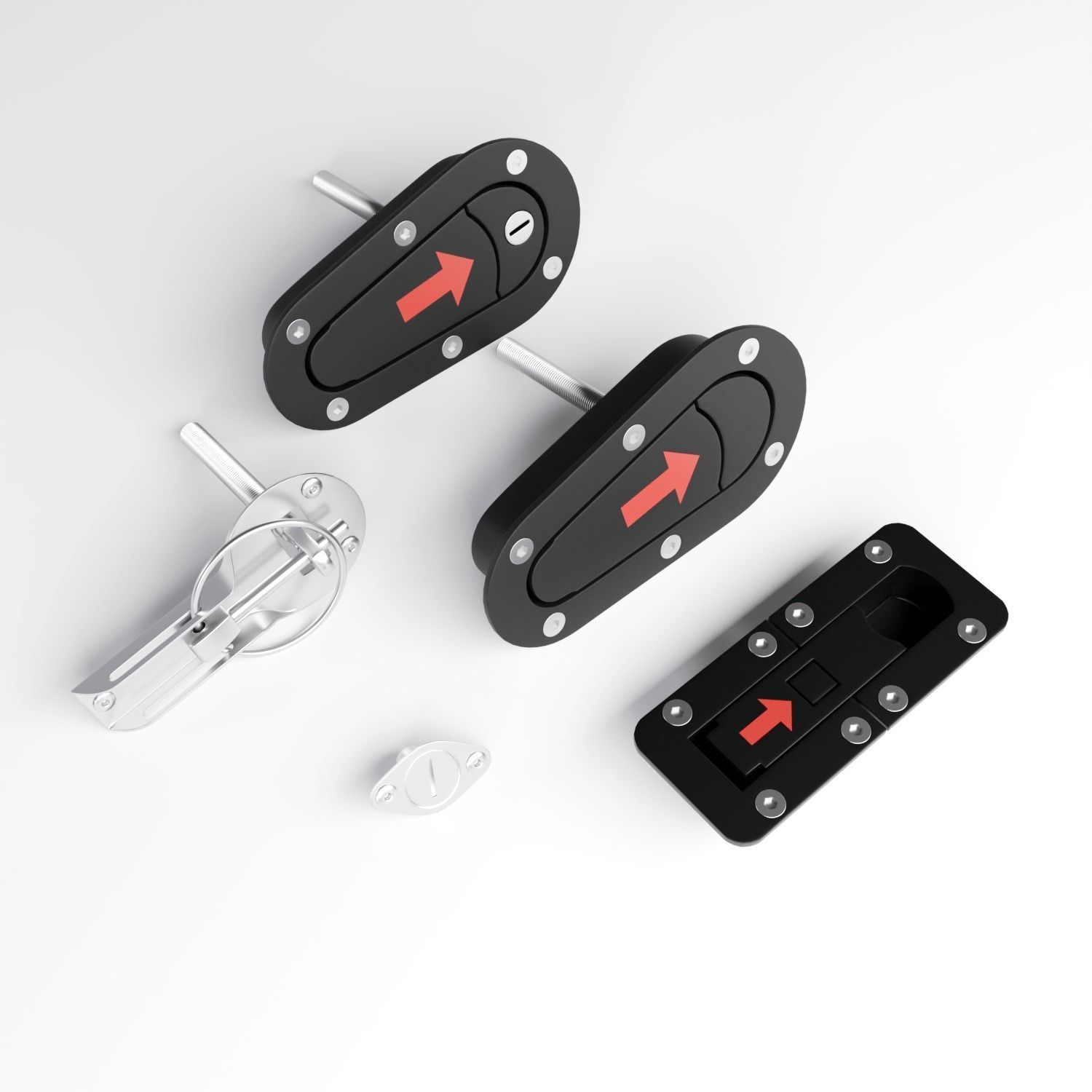 Automotive panel latches 3D model_2