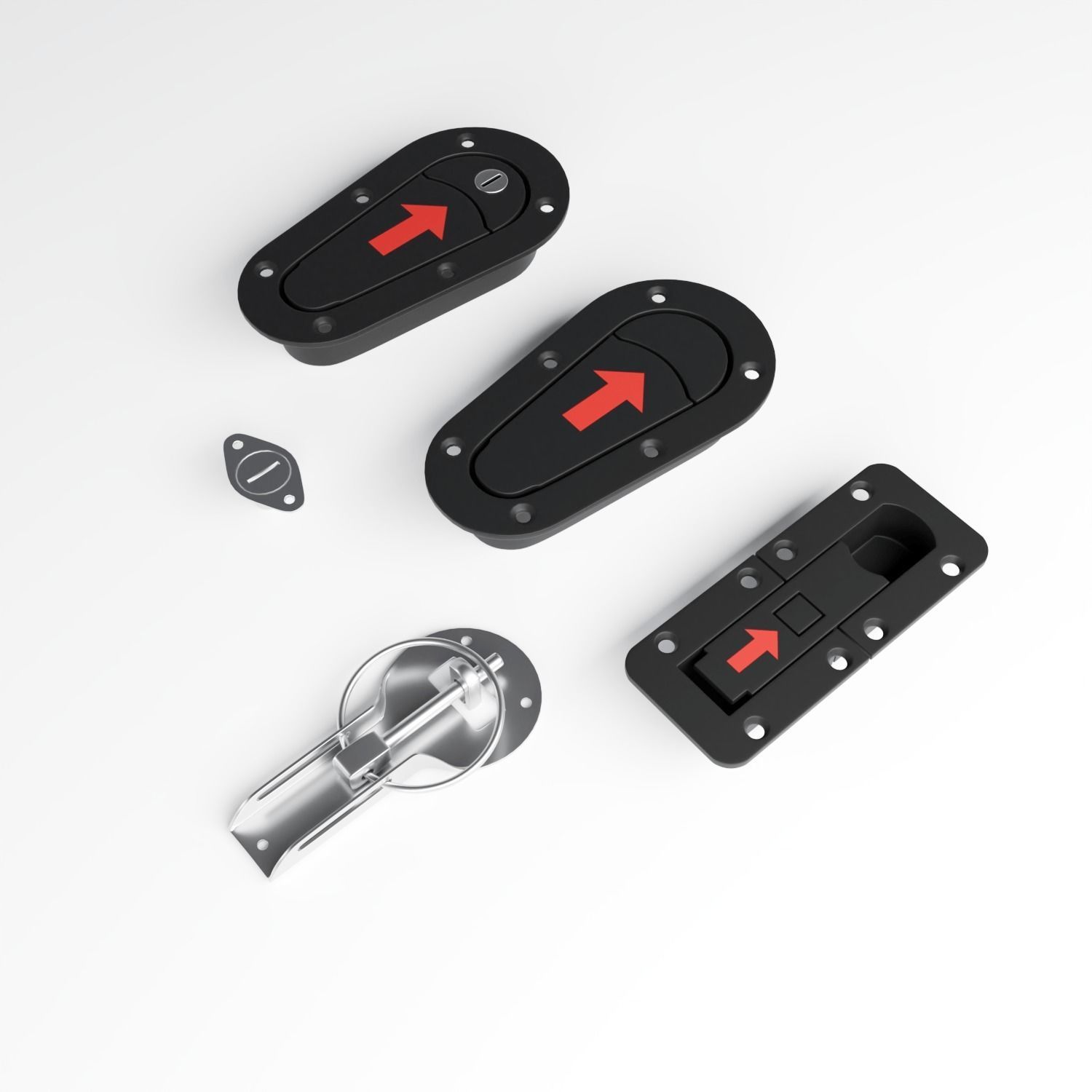 Automotive panel latches 3D model_1