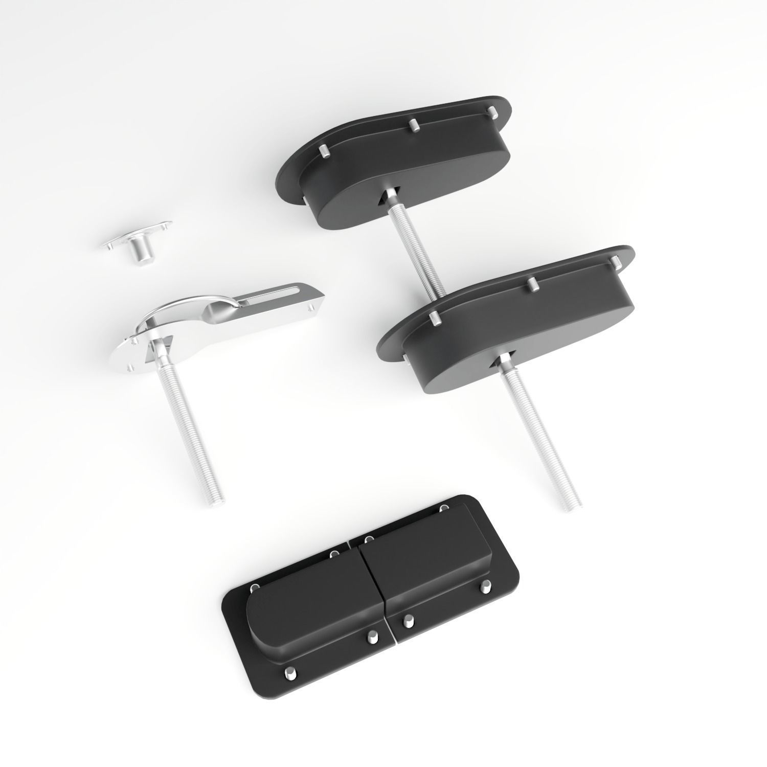 Automotive panel latches 3D model_3