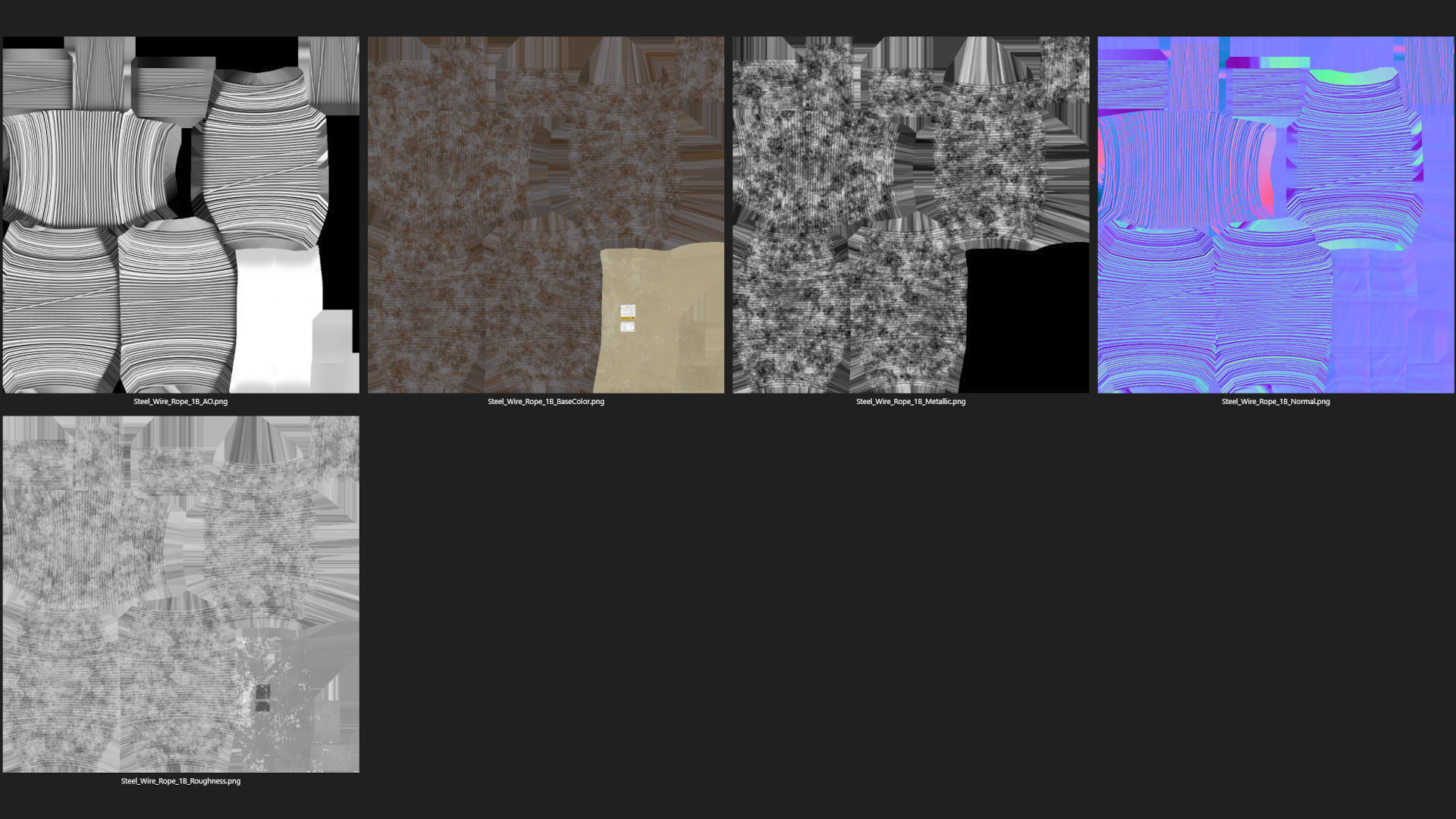 Steel Wire Rope 1B Low-poly 3D model_7