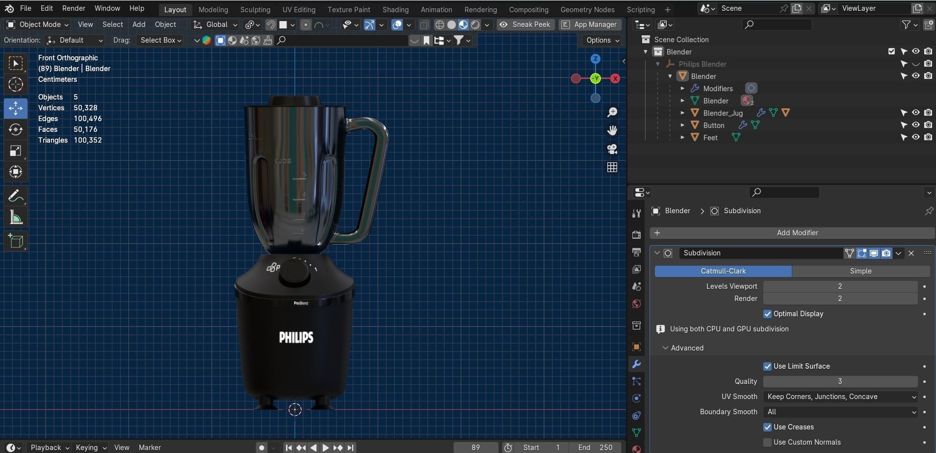 Philips 3000 Series Blender 3D model_5