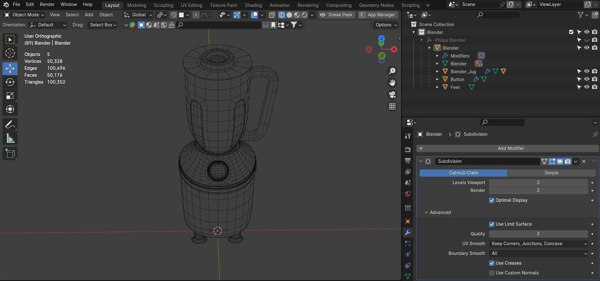 Philips 3000 Series Blender 3D model_7