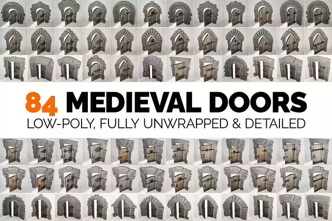 Medieval Doors - 84 Game-Ready Door Asset Pack