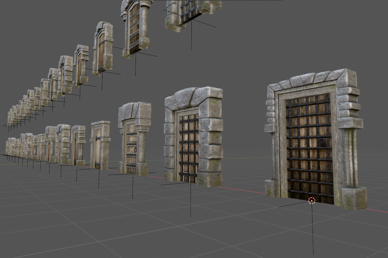 Medieval Doors - 84 Game-Ready Door Asset Pack Low-poly 3D model_1