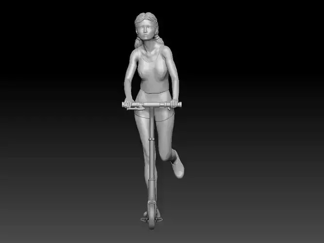 ELECTRIC SCOOTER GIRL 1 3D print model