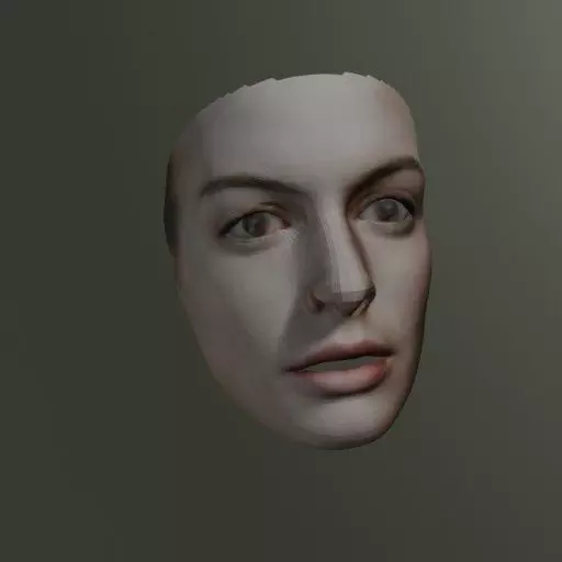 PopFace BaseMesh - Anne Hathaway 3D model_0