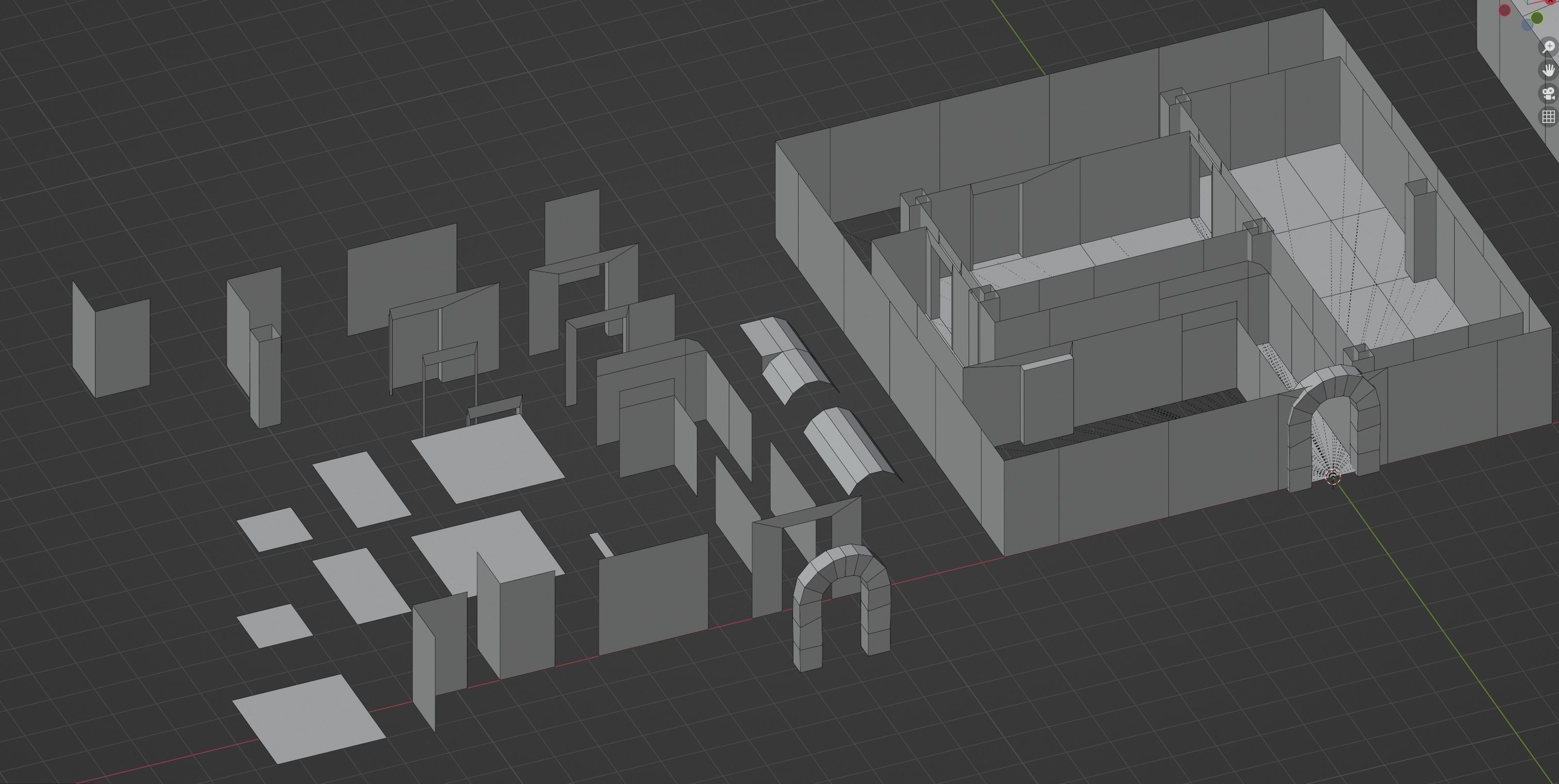 PSX Low Poly Abandoned Dungeon Building Low-poly 3D model_11