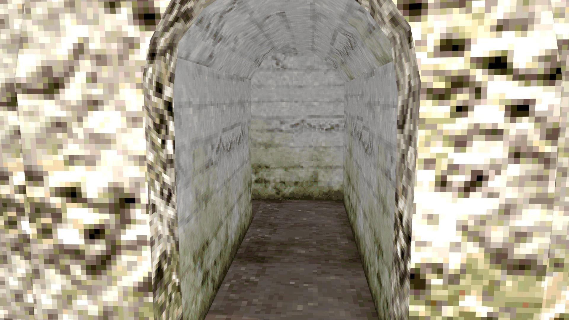 PSX Low Poly Abandoned Dungeon Building Low-poly 3D model_3