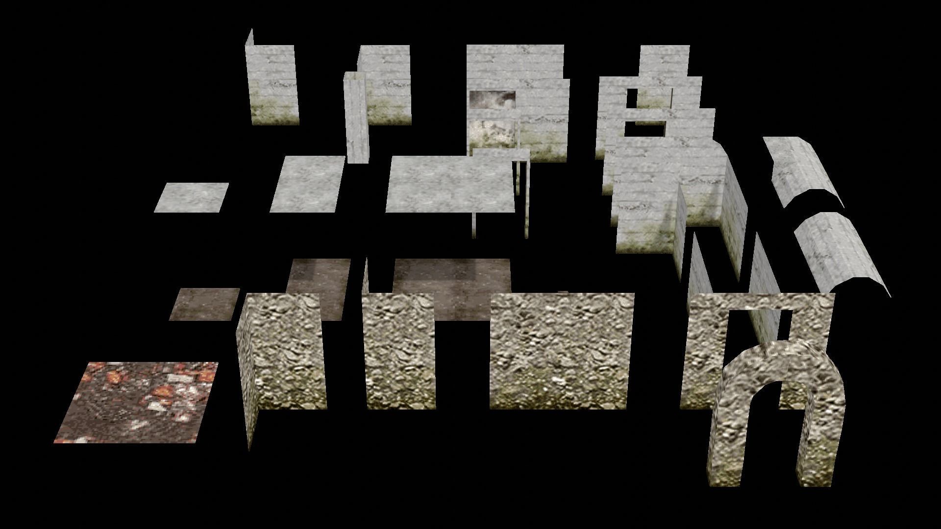 PSX Low Poly Abandoned Dungeon Building Low-poly 3D model_1