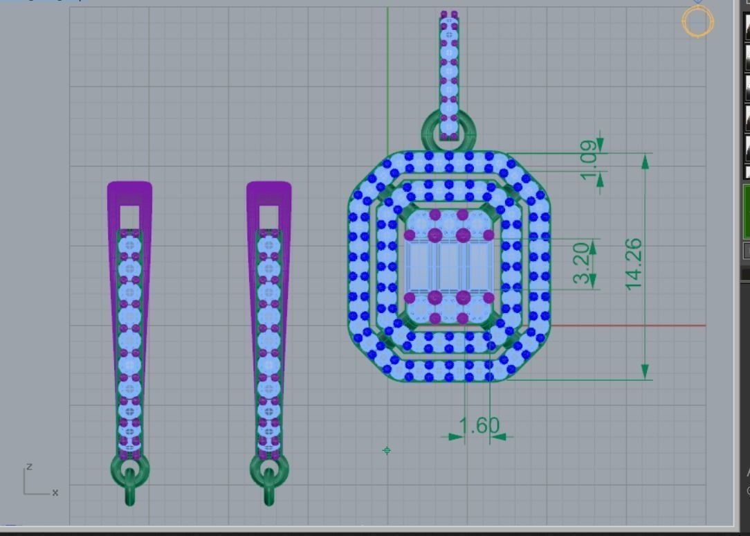 Pendant and Earring 3D print model_9