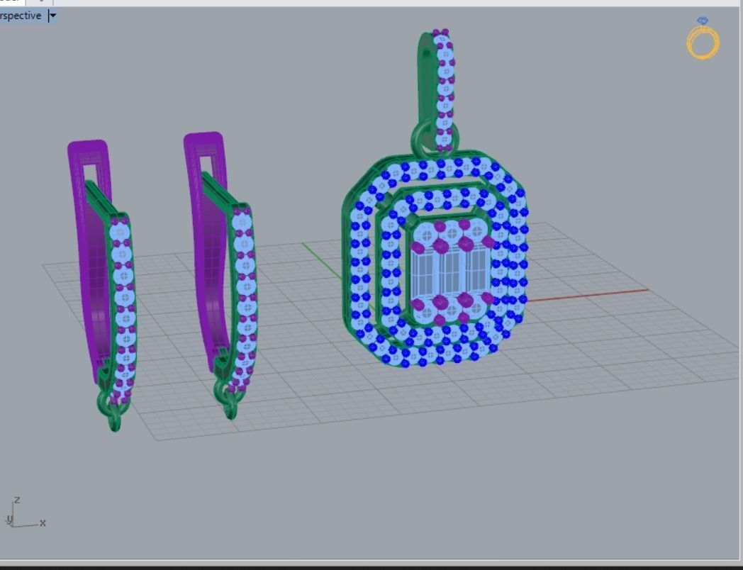 Pendant and Earring 3D print model_8