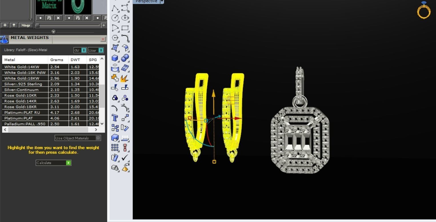 Pendant and Earring 3D print model_5