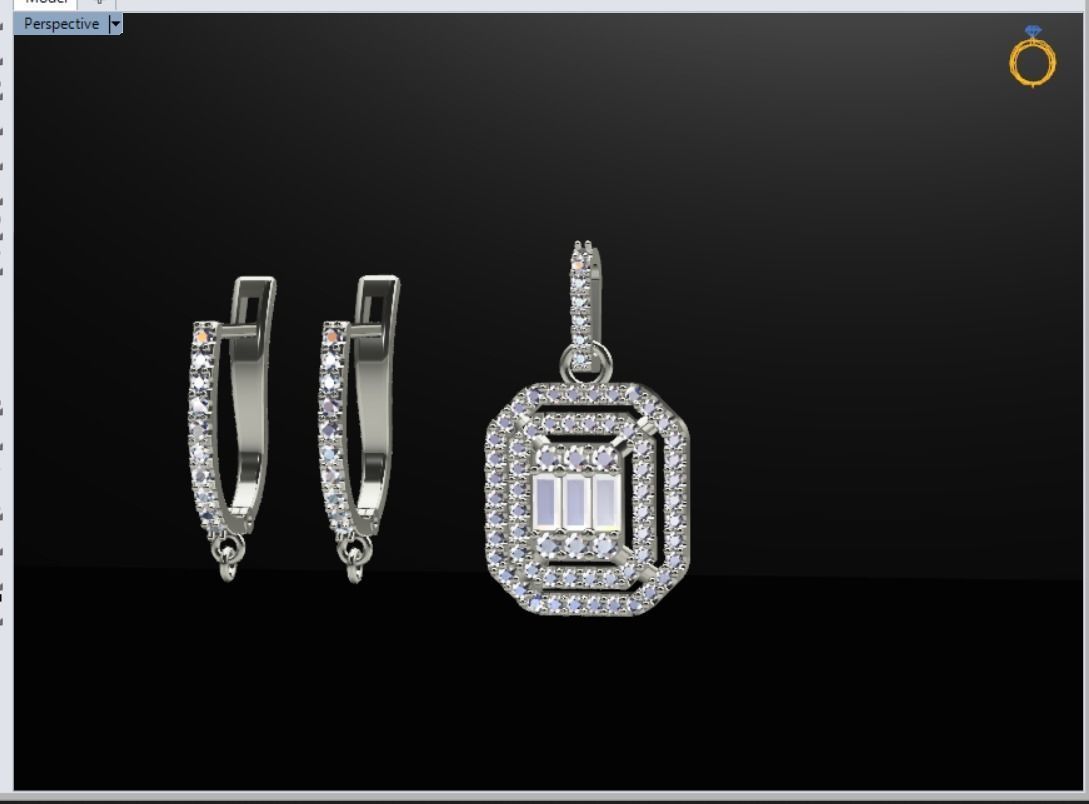 Pendant and Earring 3D print model_7