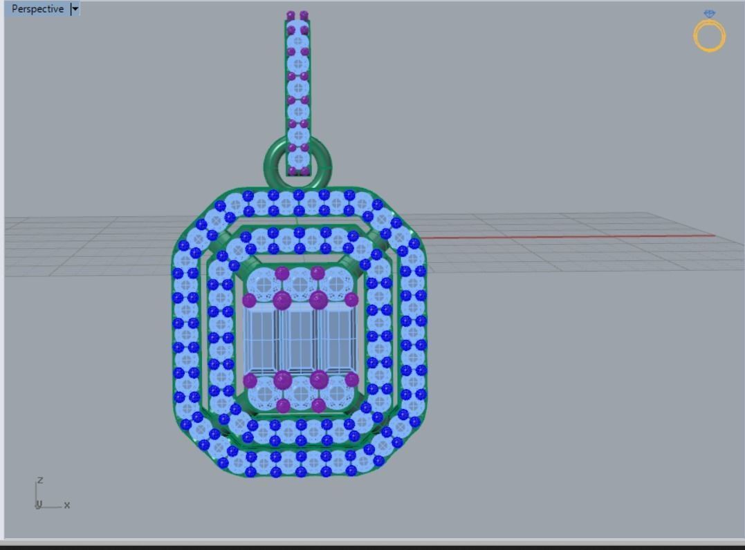 Pendant and Earring 3D print model_4