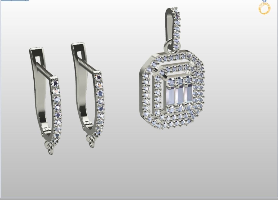 Pendant and Earring 3D print model_10
