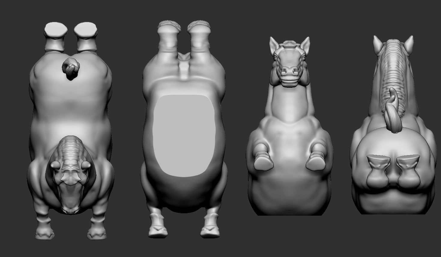 Fat horse statue 3D print model_12