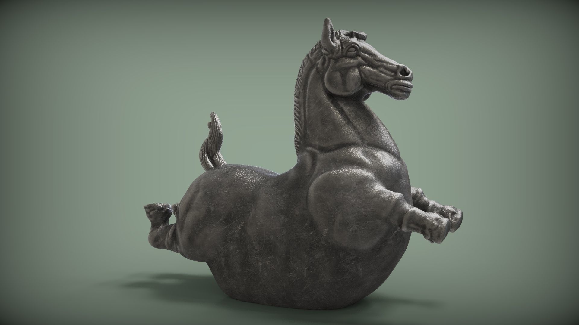Fat horse statue 3D print model_2