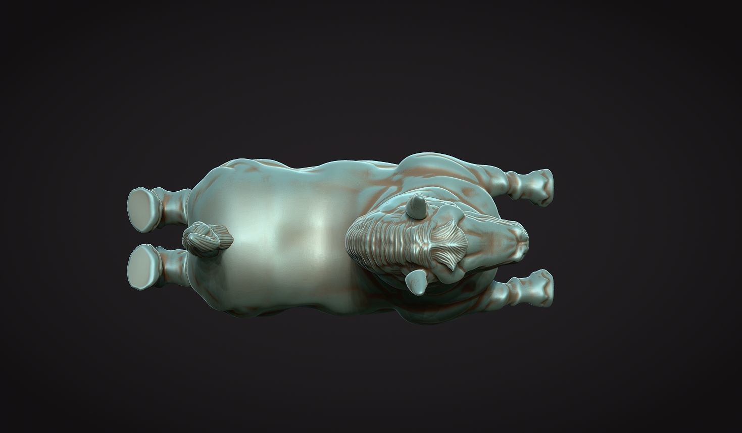 Fat horse statue 3D print model_8