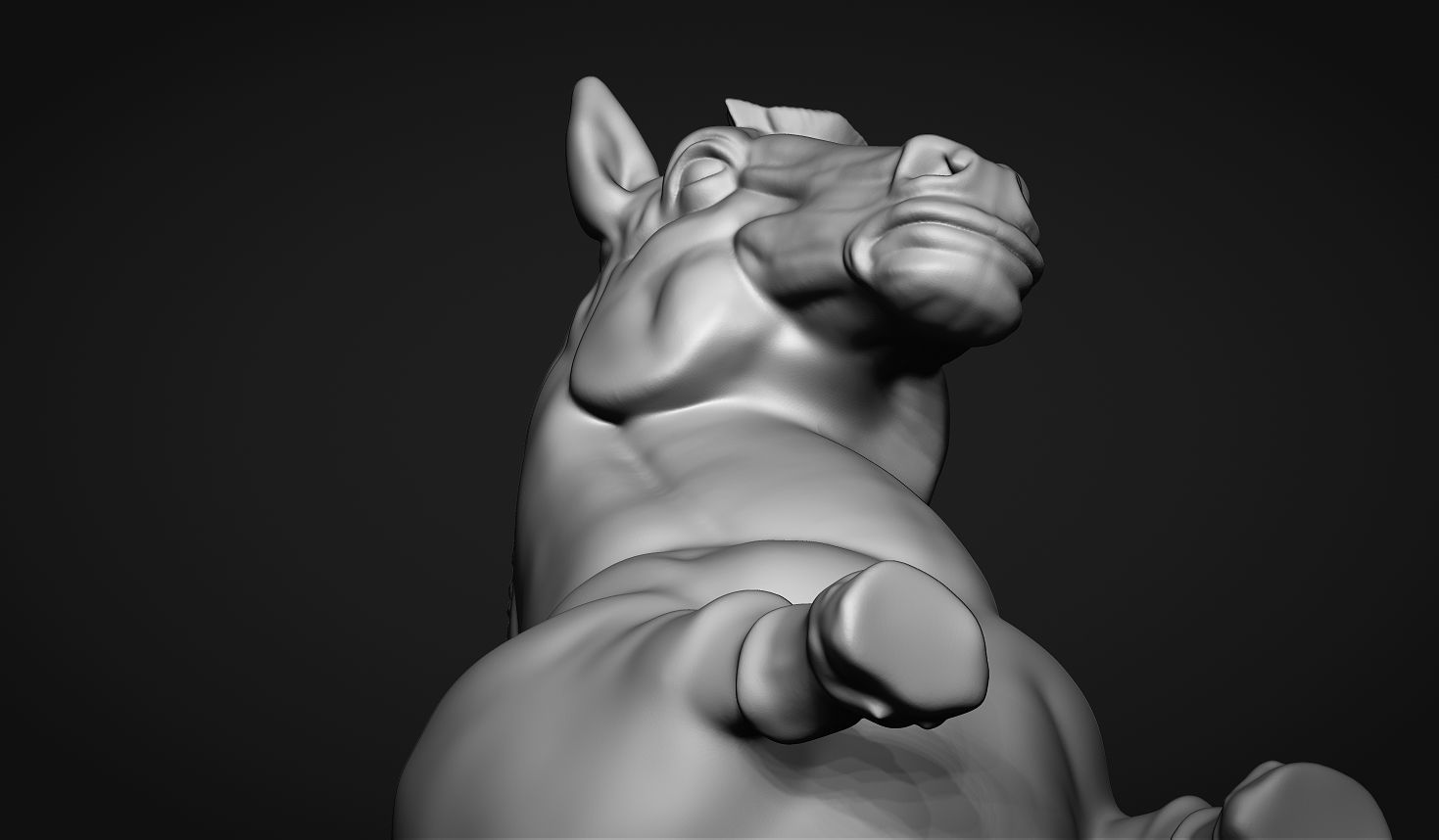 Fat horse statue 3D print model_13