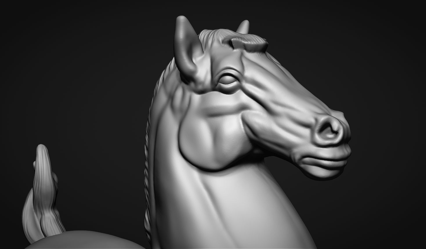 Fat horse statue 3D print model_11