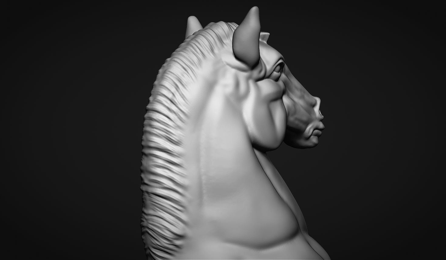 Fat horse statue 3D print model_10