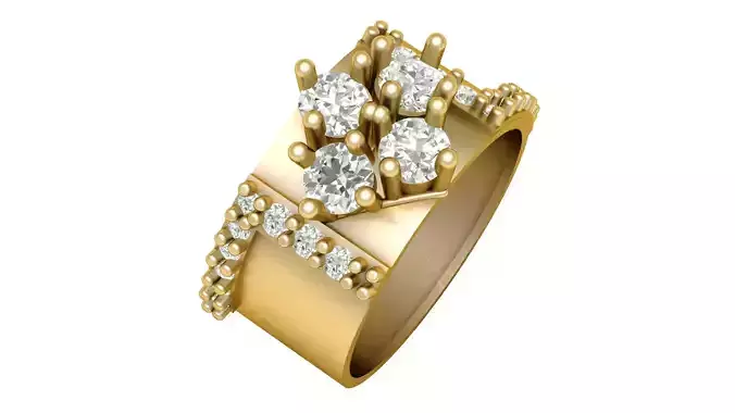 FILIGREE DIMOND RING FOR WOMEN 3D PRINTABLE MODEL