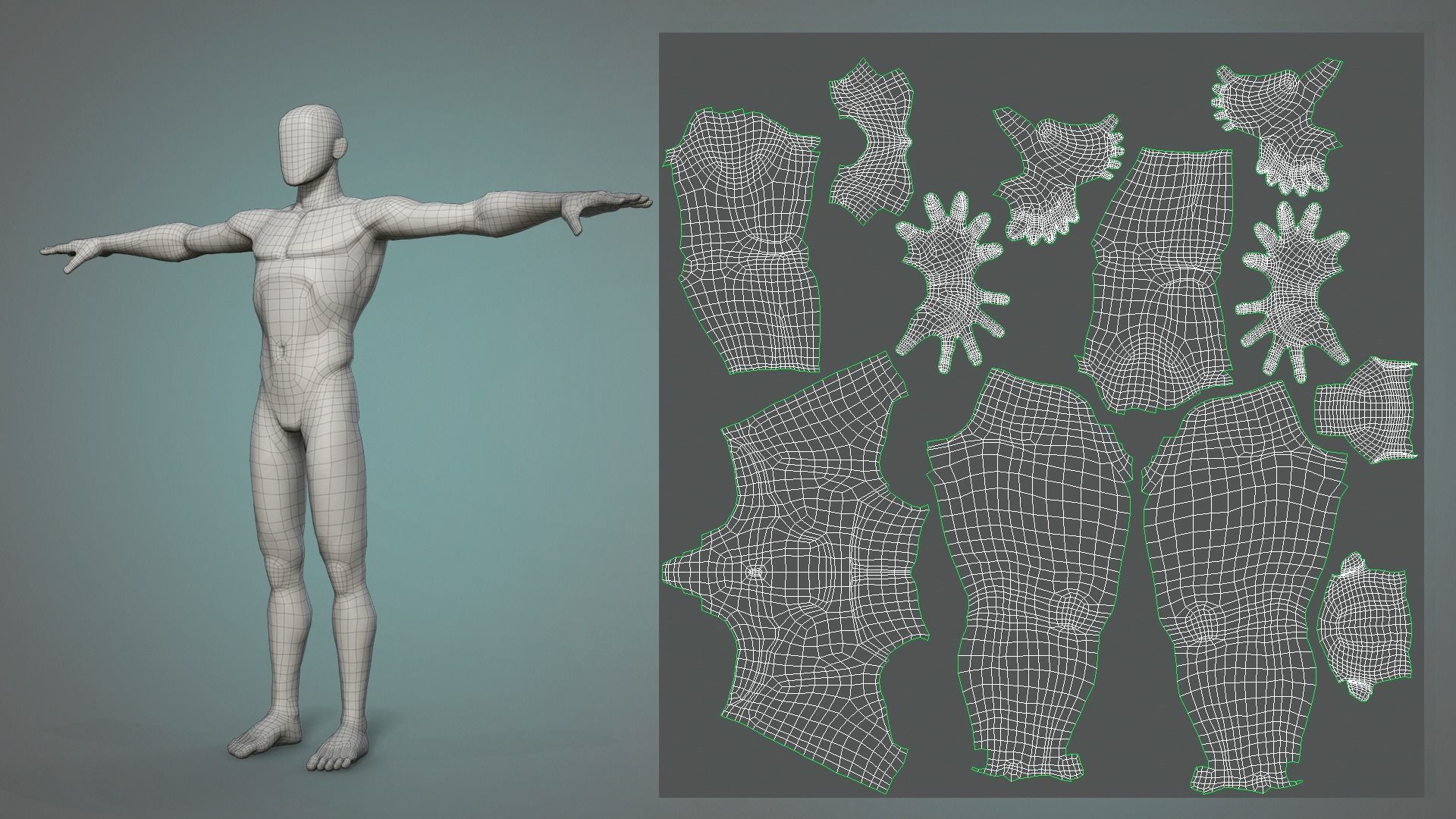 Male and female stylized basemesh Low-poly 3D model_10
