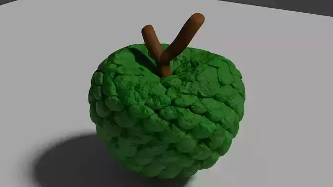 Custard apple fruit food 3D model