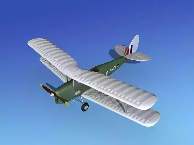Dehavilland DH82 Tiger Moth V10 3D model
