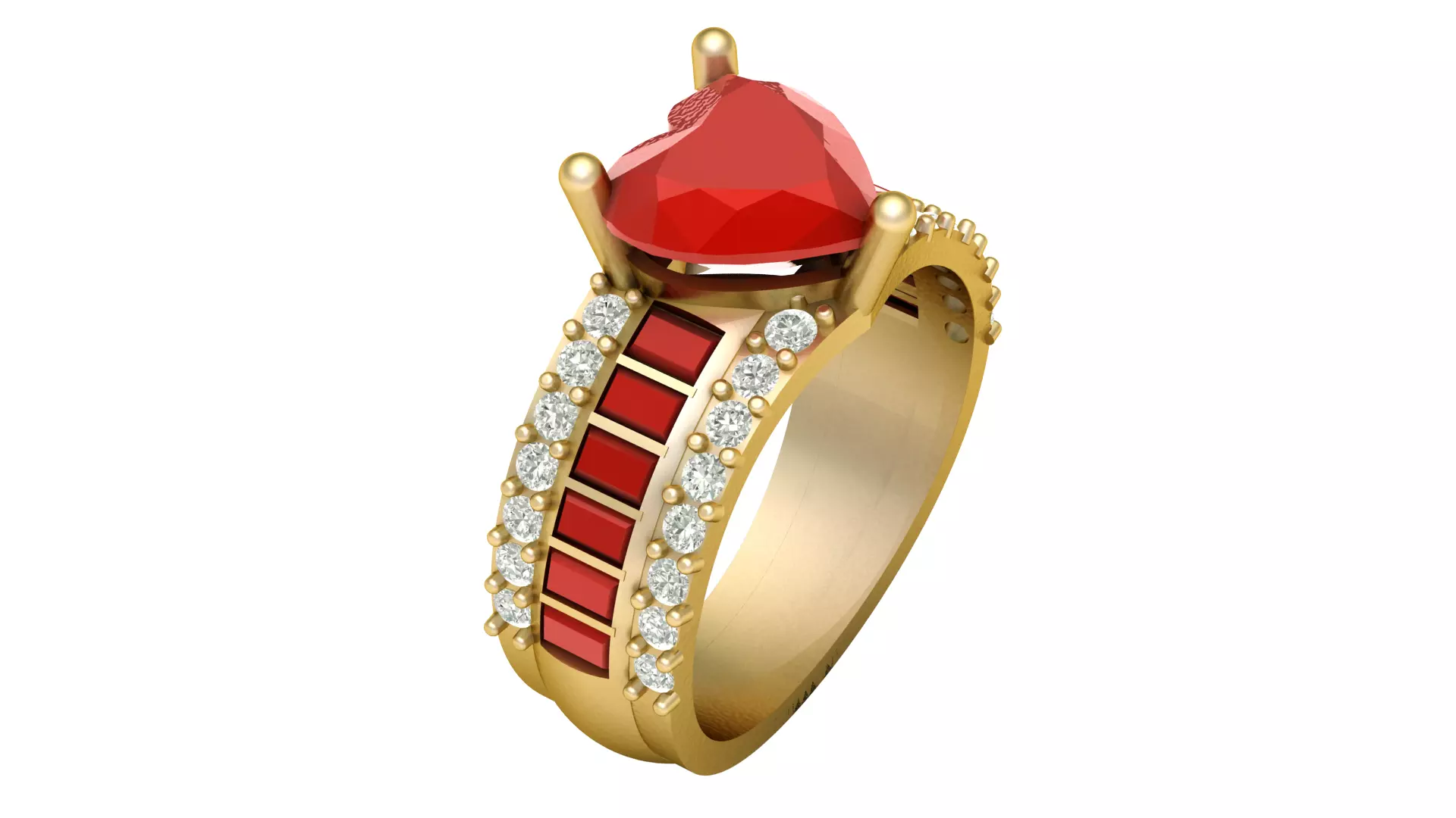 PROPOSAL HEART RING 3D PRINTABLE MODEL 3D print model