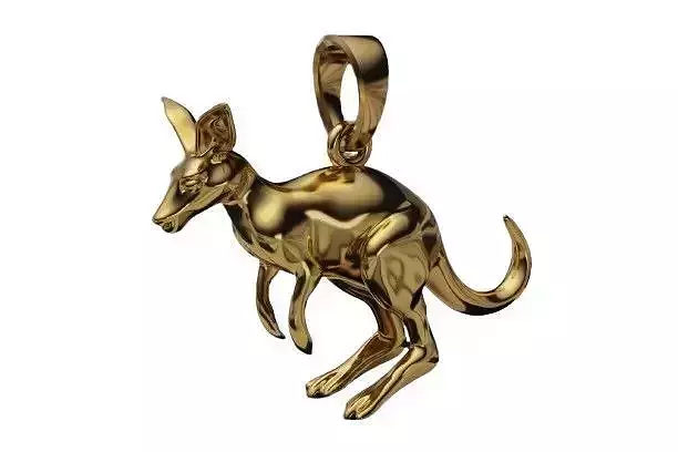 kangaroo pendant charm gold silver sculpture
