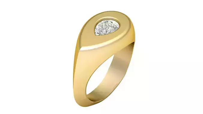 MEN FASHION SINGLE DIMOND RING 3D PRINTABLE MODEL