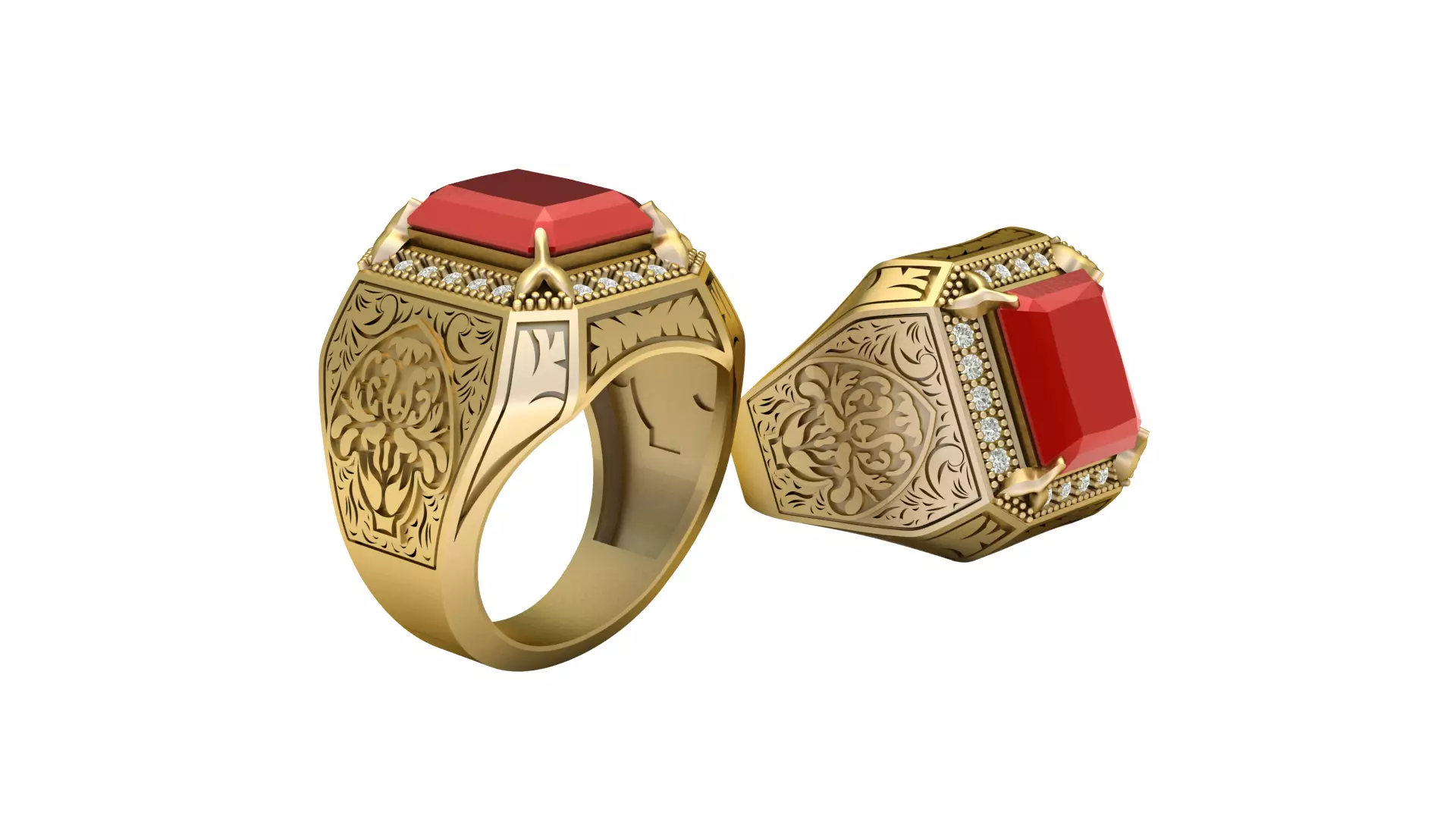 MEN ITALIAN RING 3D PRINTABLE MODEL 3D print model