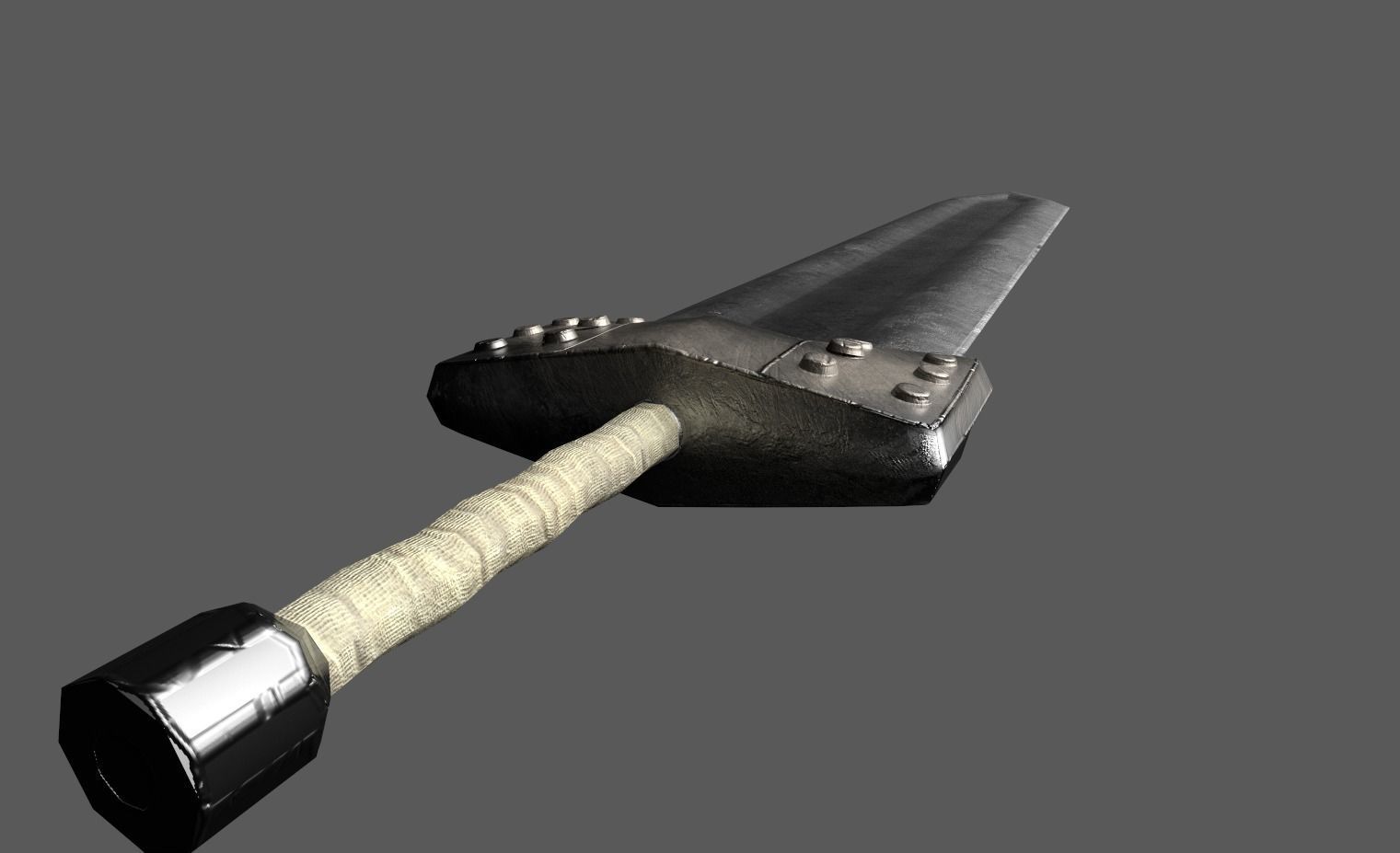 Guts Godot Sword Low-poly 3D model_5