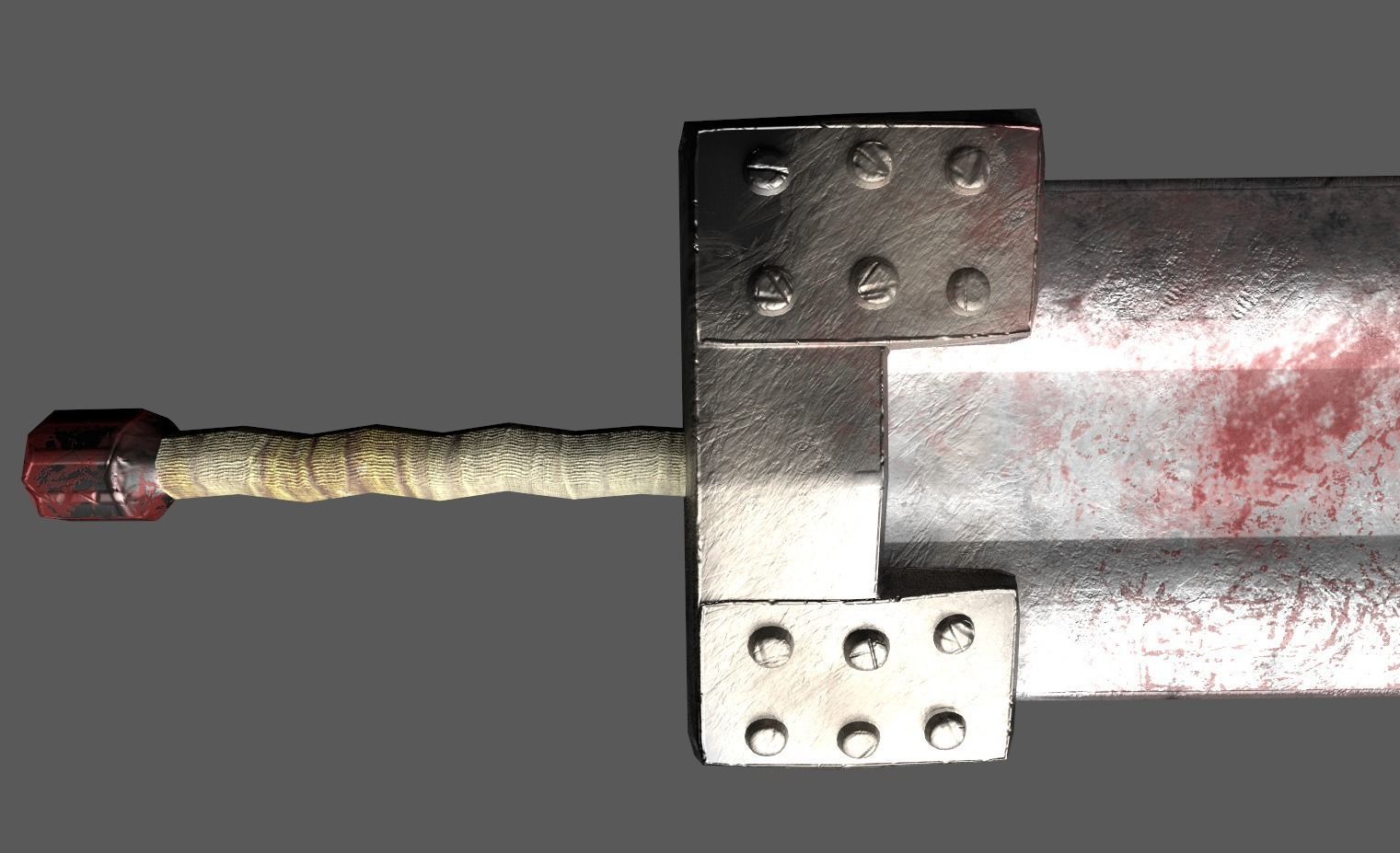 Guts Godot Sword Low-poly 3D model_7