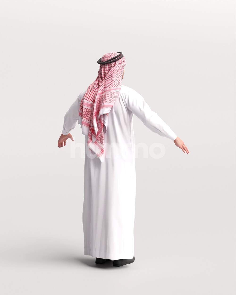 Arab man rigged - different thobe colors - 062-6642 Low-poly 3D model_17