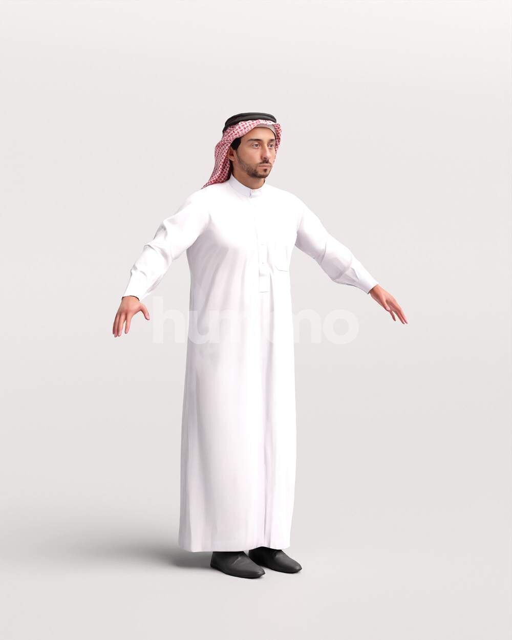 Arab man rigged - different thobe colors - 062-6642 Low-poly 3D model_23