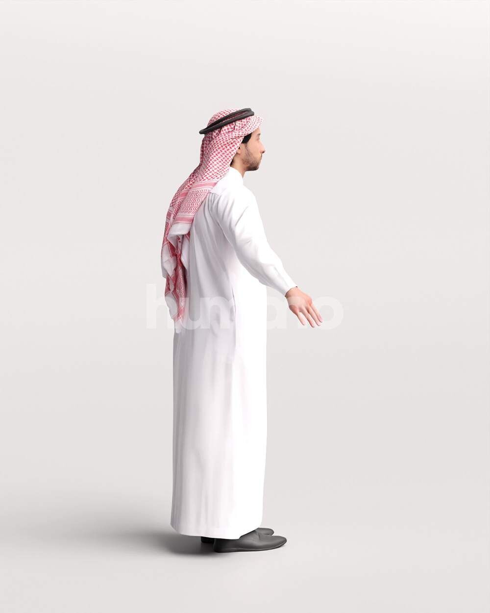 Arab man rigged - different thobe colors - 062-6642 Low-poly 3D model_19
