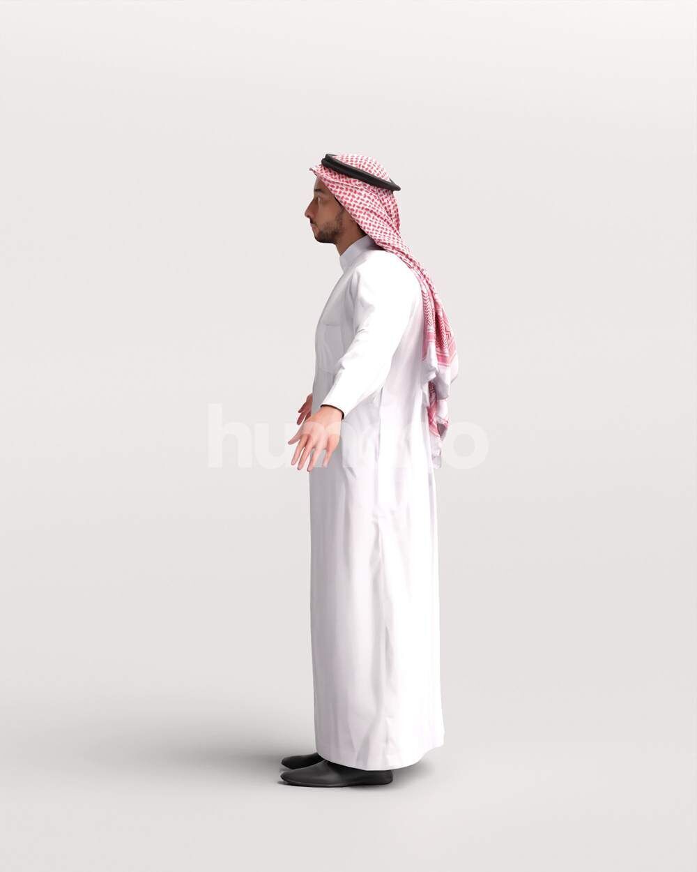 Arab man rigged - different thobe colors - 062-6642 Low-poly 3D model_11