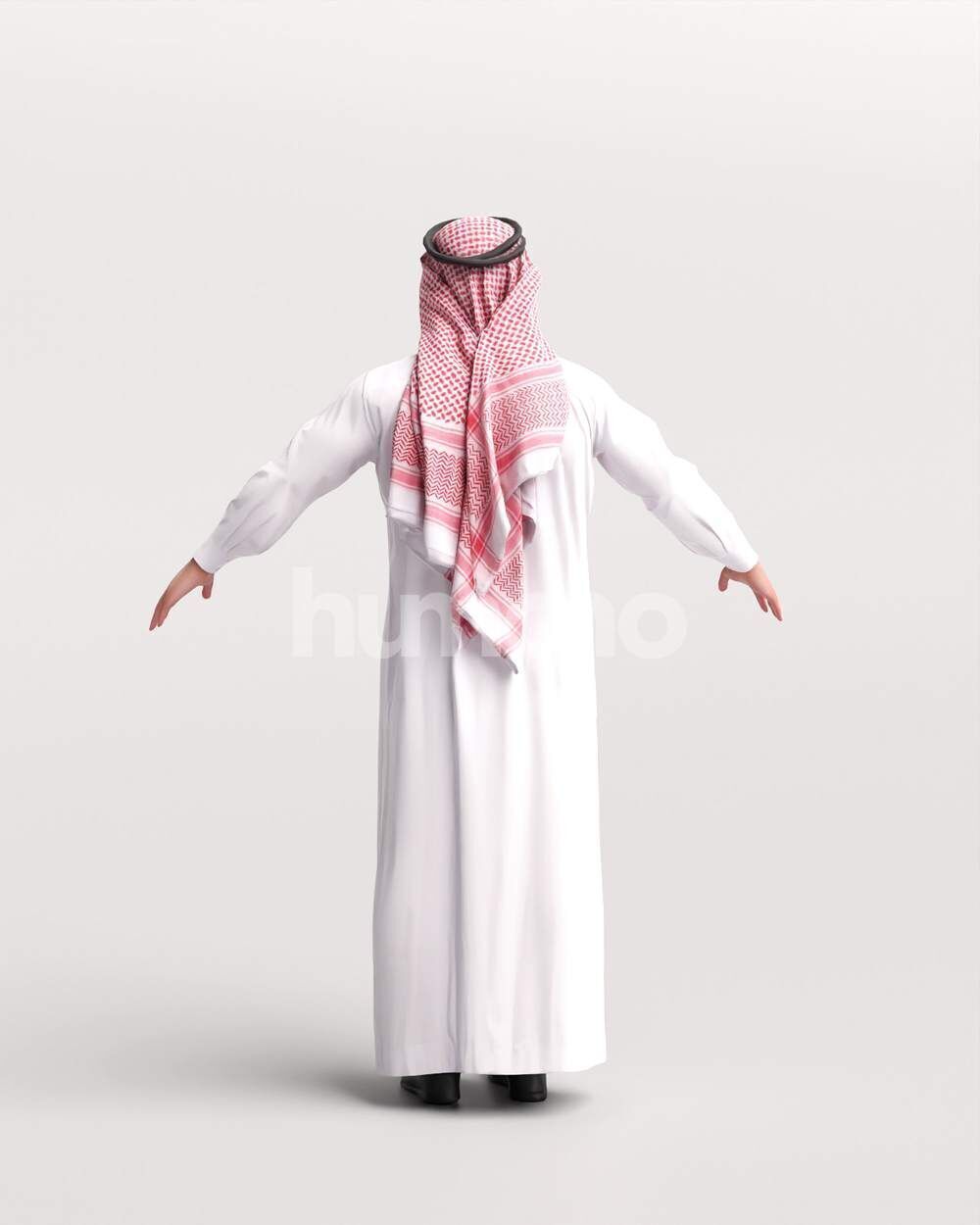 Arab man rigged - different thobe colors - 062-6642 Low-poly 3D model_15
