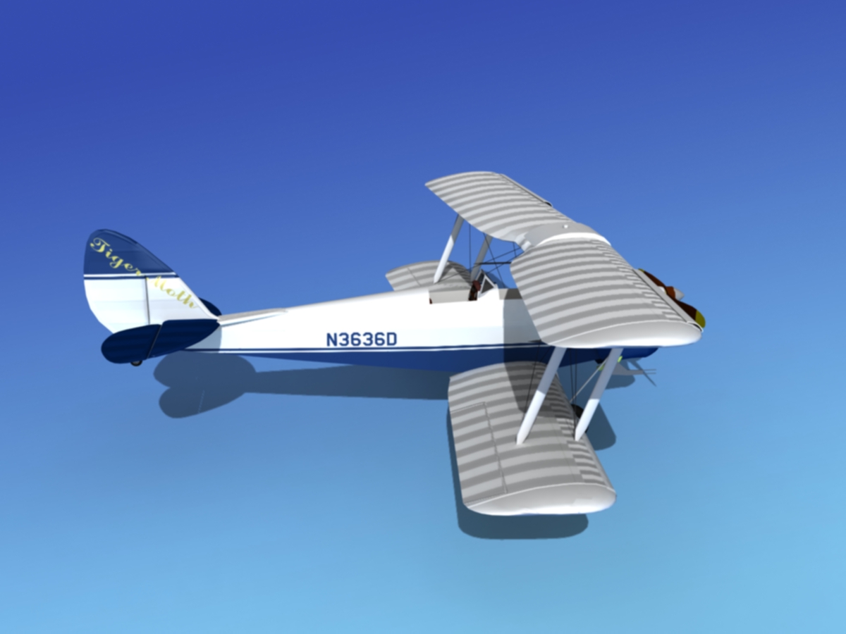 Dehavilland DH82 Tiger Moth V11 3D model_4