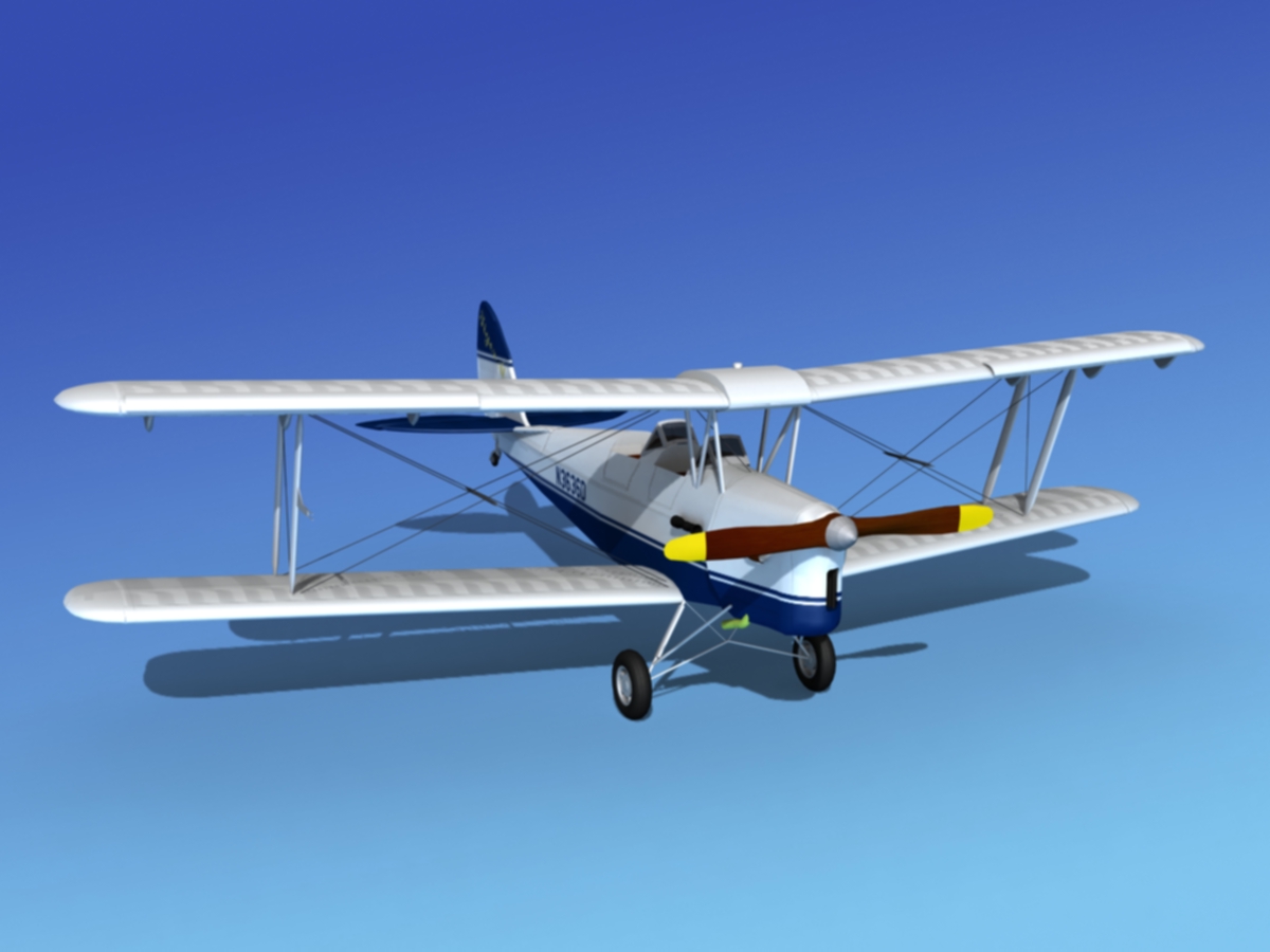 Dehavilland DH82 Tiger Moth V11 3D model_2