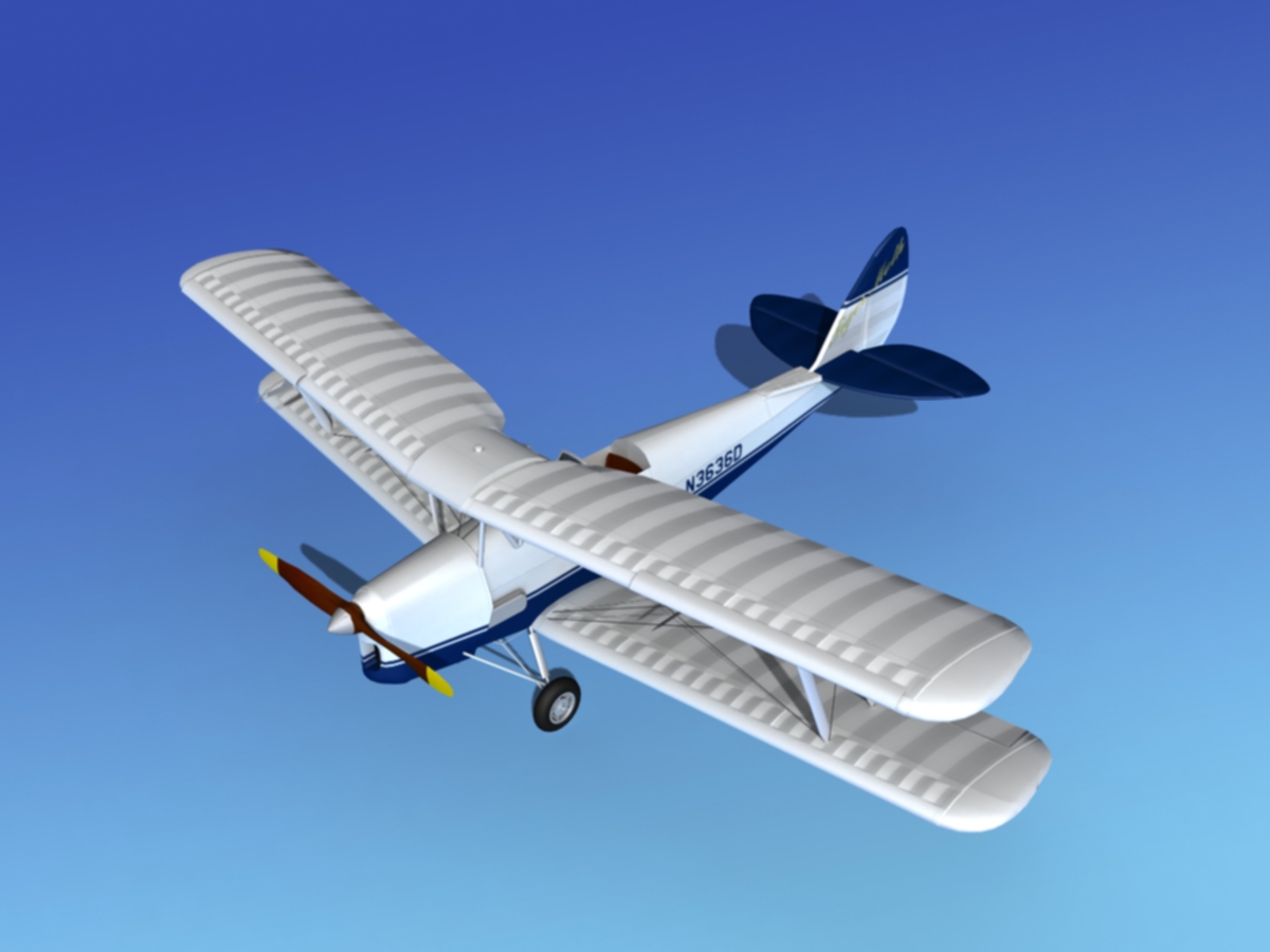 Dehavilland DH82 Tiger Moth V11 3D model_10